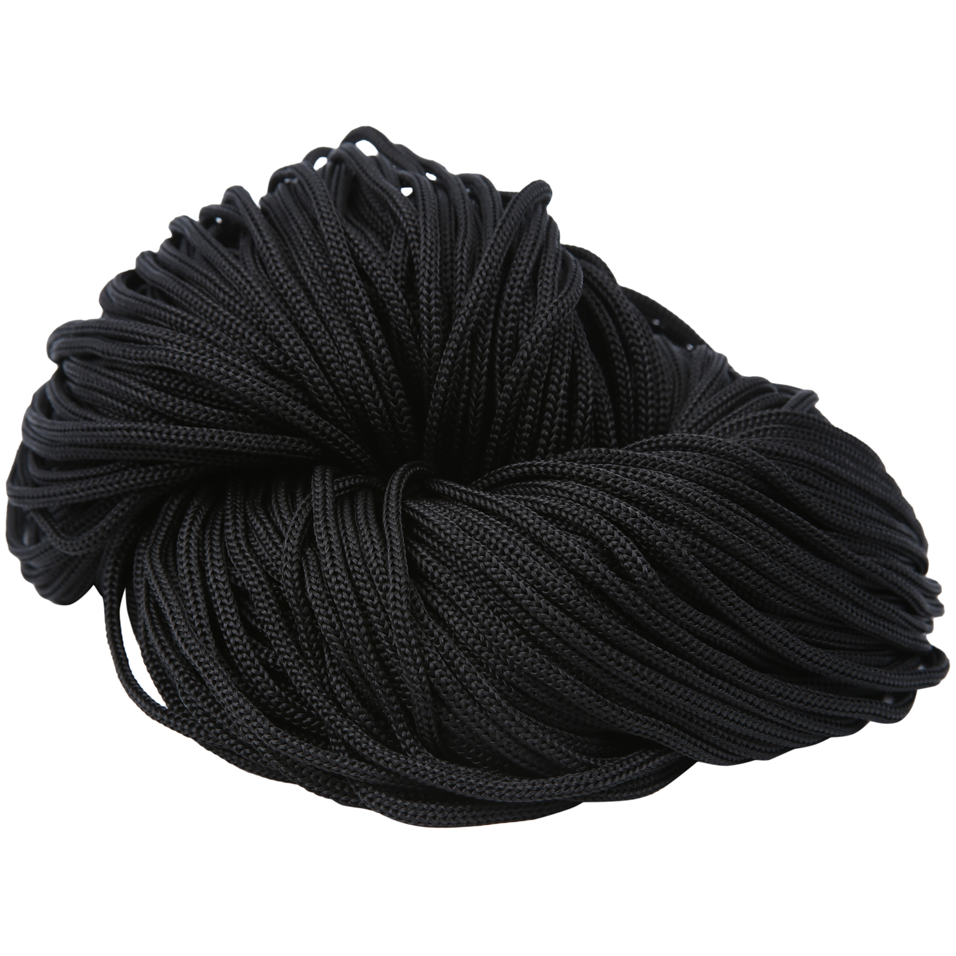 Шнур для одежды круглый цв черный 5мм (уп 100м) 5-020
